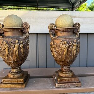 Classic Gold Decorative Urn Set